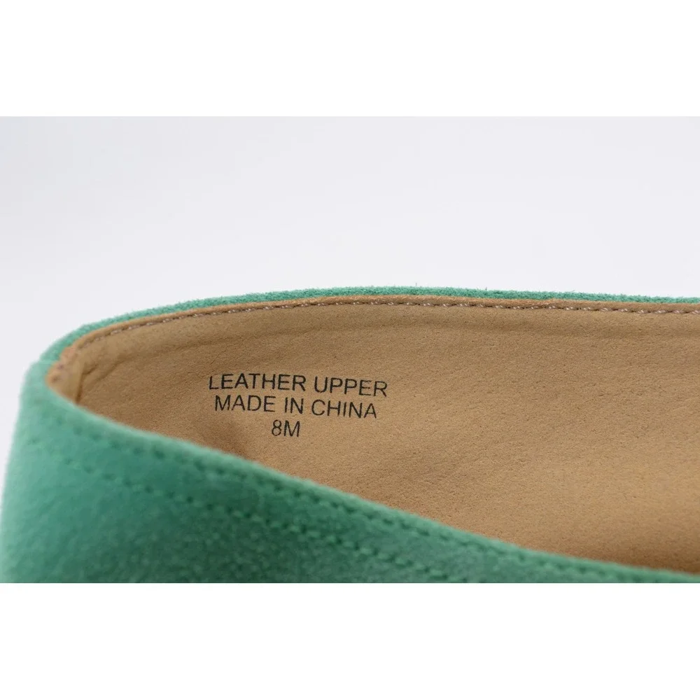 Talbots Espadrille Flats Women 8M Green Excellent Suede‎ Knotted Bow Womens